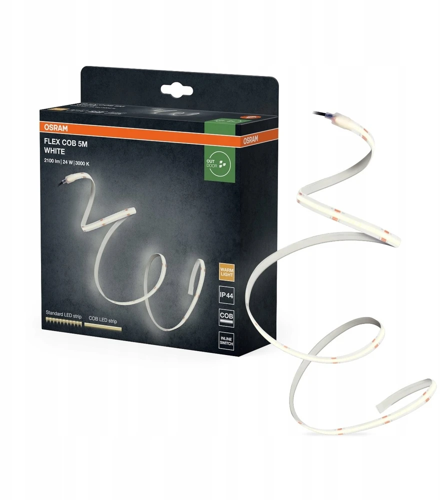 Osram 4,8W/m LED COB juosta, 3000K, IP44, 5m