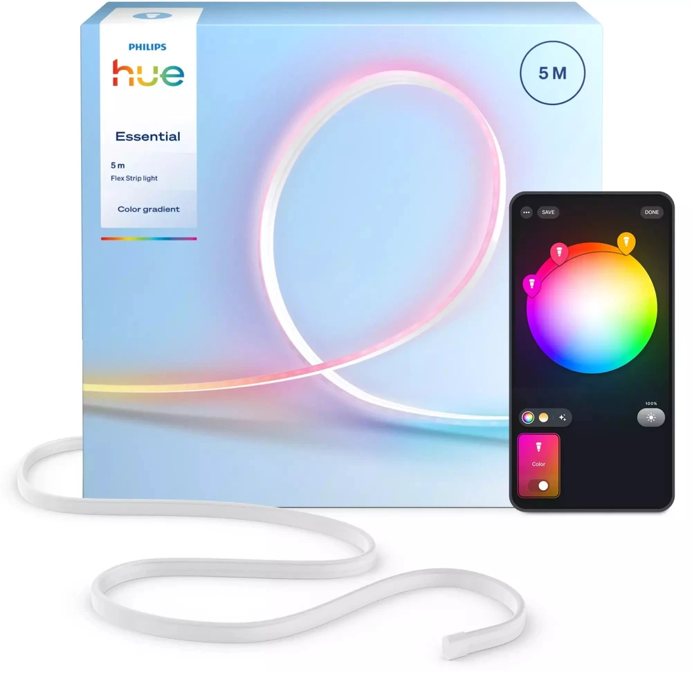 „Philips Hue Essential“ lanksčios juostelės šviestuvas, 5 m | „Bluetooth“ ir „Zigbee“