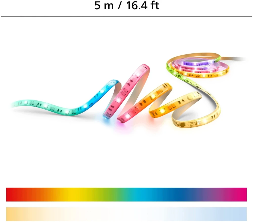 Philips RGB LED juosta 5 m. 24 W/m. IP20 su nuotolinio valdymo pulteliu
