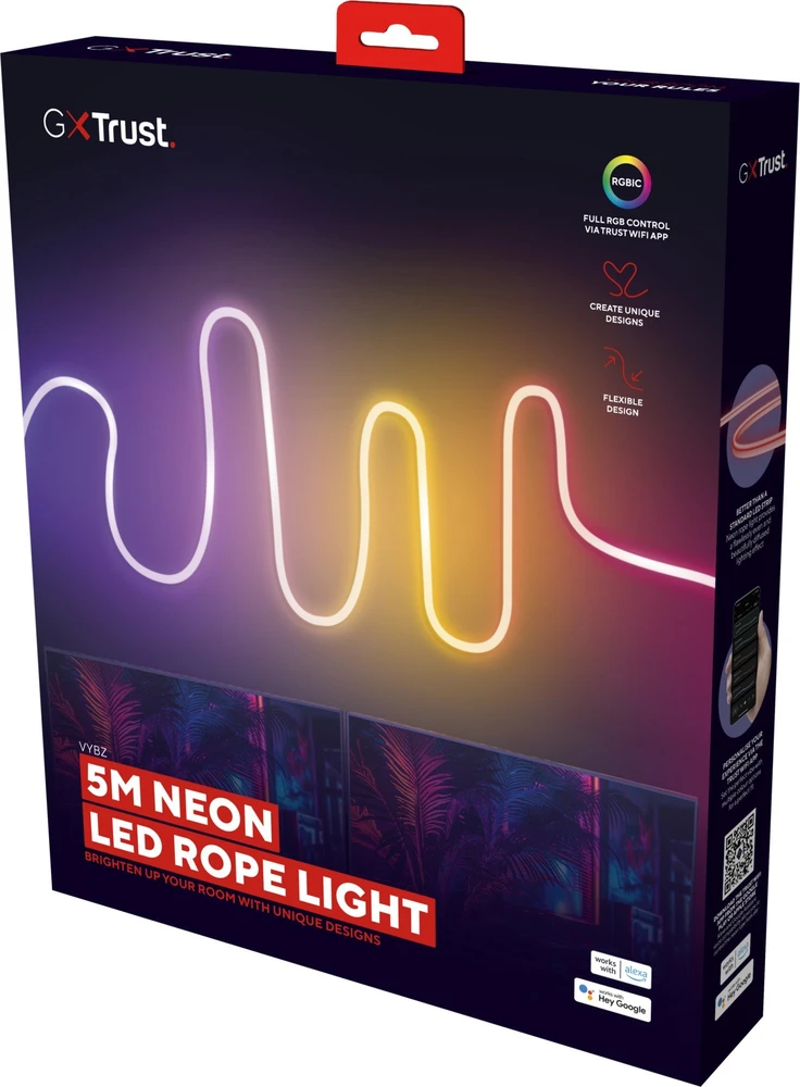Trust GXT 904 Vybz RGBIC 5M LED neoninė šviesos virvė | balta