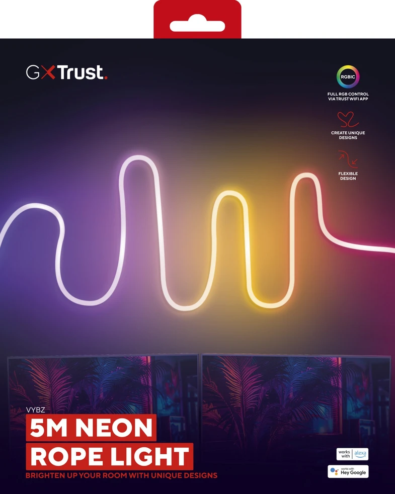 Trust GXT 904 Vybz RGBIC 5M LED neoninė šviesos virvė | balta