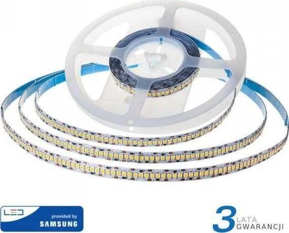 15W LED juosta V-TAC, 24V, 2835, 6500K(šaltai balta), IP20, SAMSUNG LED chip, 10 metrų ritė