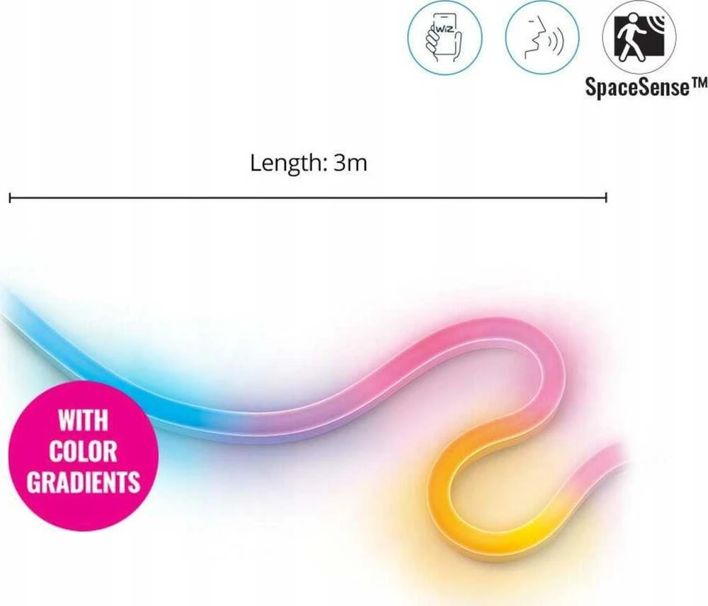 LED lemputė WiZ|Smart WiFi Neon Flex Lightstrip 3m Type-C|24 W|RGB