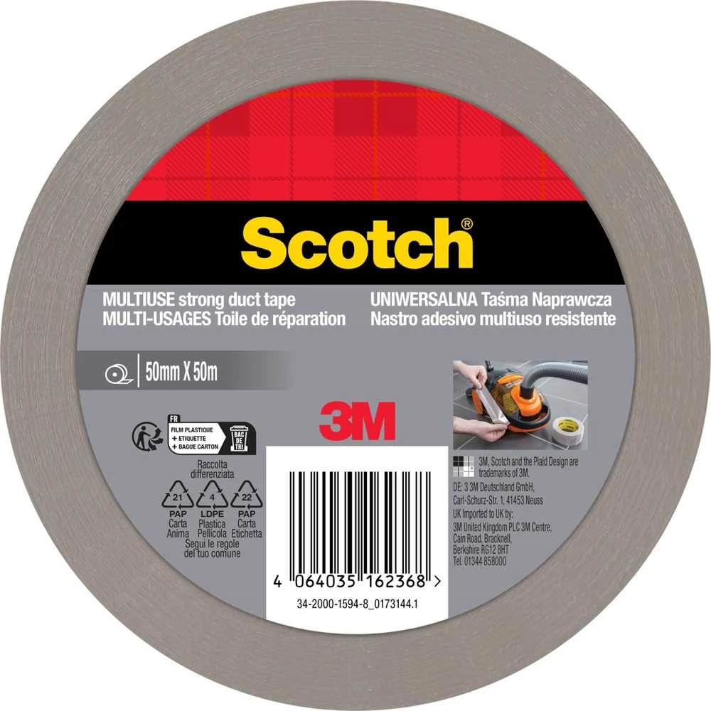 SCOTCH Taisymo juosta SCOTCH, 50 mm, 50 m, 1 rulonas, sidabrinė
