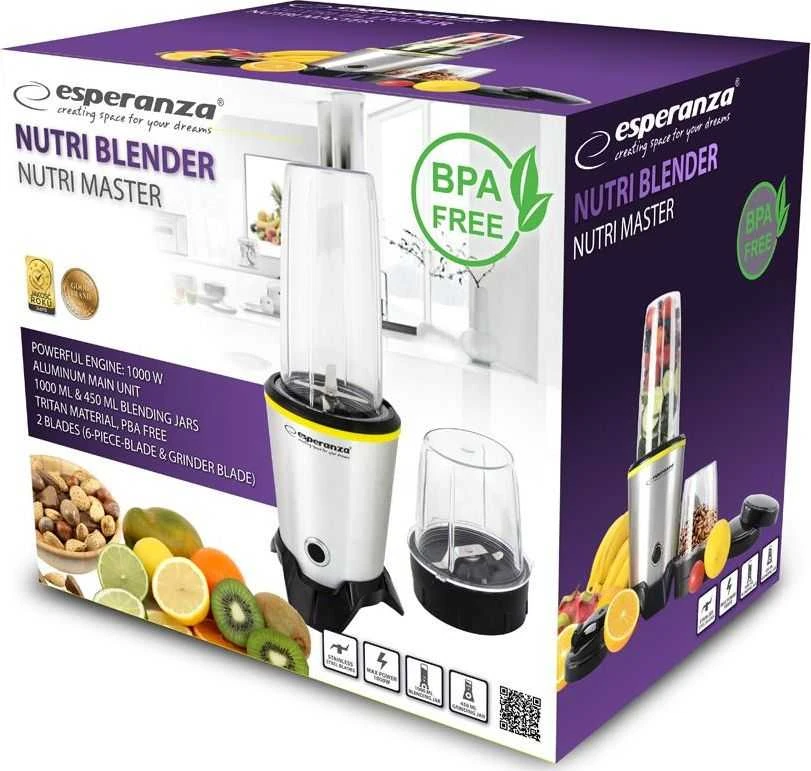 Kokteilinė Esperanza Nutri Master EKM028, Sidabrinės/Juodos spalvos