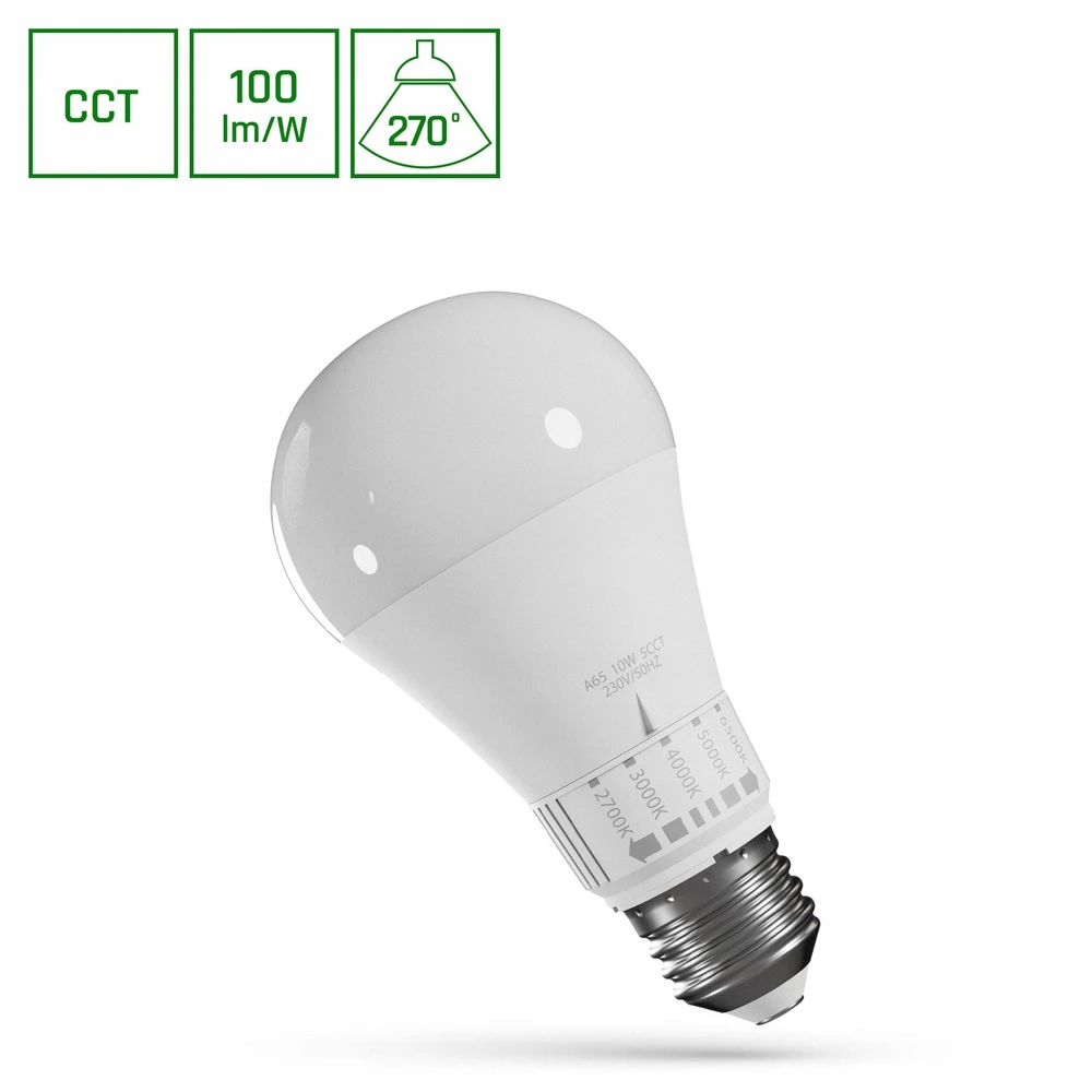 LEMP LED E-27 230V 10W 5CCT SPECTRUM
