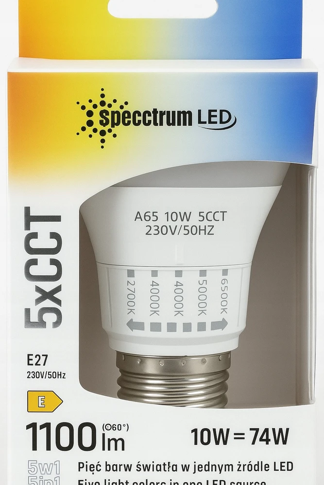 LEMP LED E-27 230V 10W 5CCT SPECTRUM