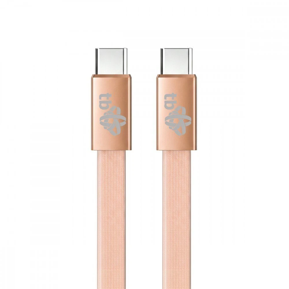 TB Kabelis USB C - USB C 1m płaski brzoskwiniowy (AKTBXKUCCFLAT1O)