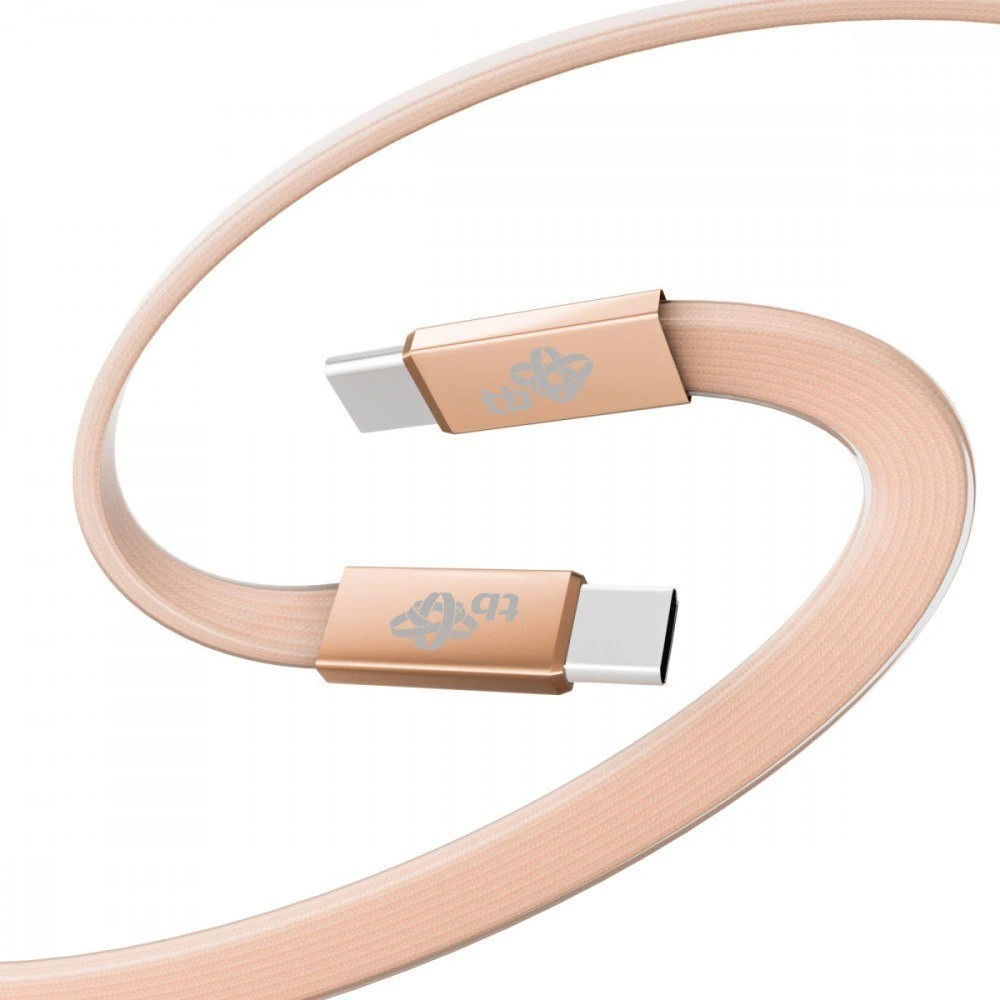 TB Kabelis USB C - USB C 1m płaski brzoskwiniowy (AKTBXKUCCFLAT1O)