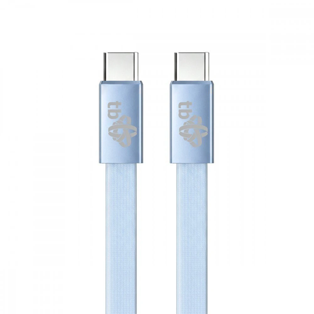 TB Kabelis USB C - USB C 1m płaski mėlynas (AKTBXKUCCFLAT1N)