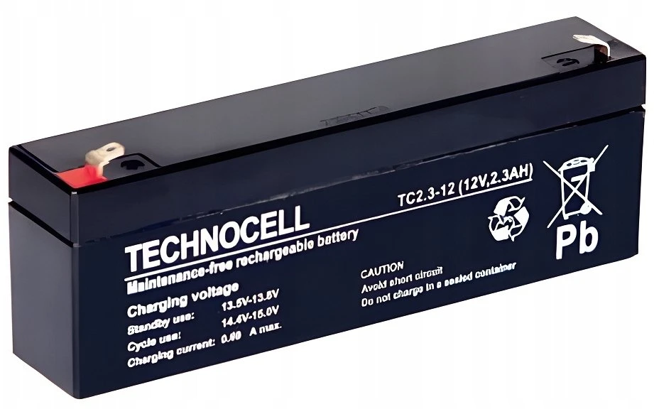Technocell TC 2.3-12 akumuliatorius su technine informacija