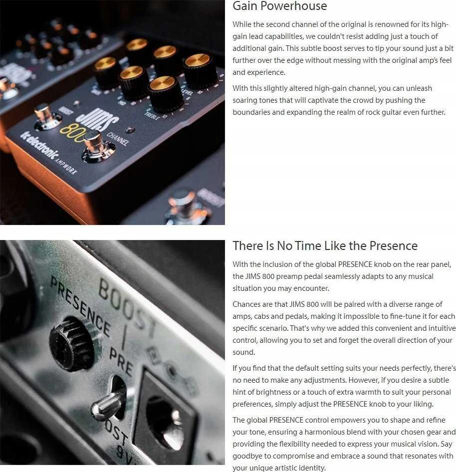 TC Electronic JIMS 800 PREAMP gitarinis pirminis stiprintuvas