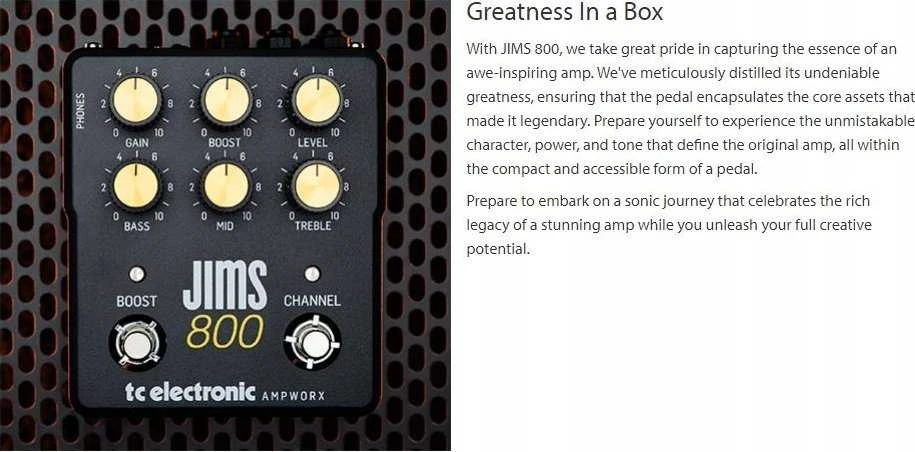 TC Electronic JIMS 800 PREAMP gitarinis pirminis stiprintuvas