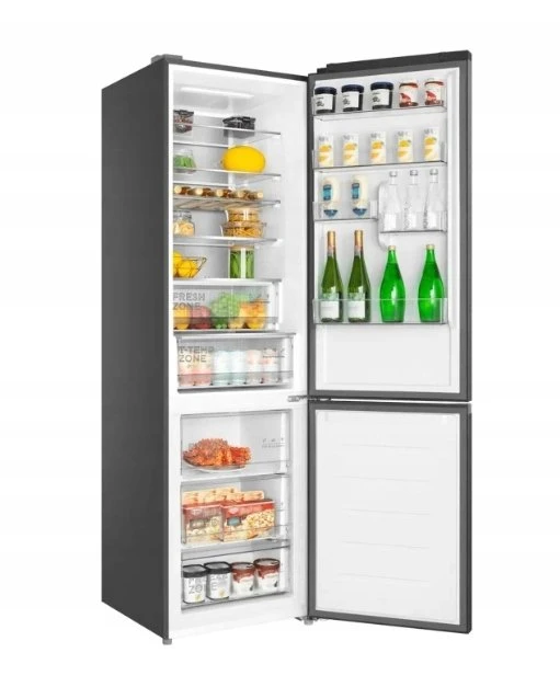 TCL Šaldytuvas | RC382BXC0EU | Energy efficiency class C | Free standing | Combi | Height 203 cm | No Frost system | Šaldytuvas net capacity 265 L | Šaldiklis net capacity 117 L | Ekranas | 35 dB | Inox
