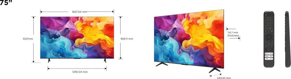 Televizorius TCL P655 75P655 4K LED Google TV