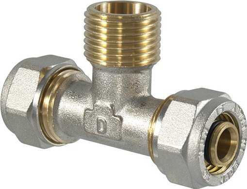 Tdm Brass Užveržiamas trišakis 1060, 1" x 26 mm, išorinis sriegis