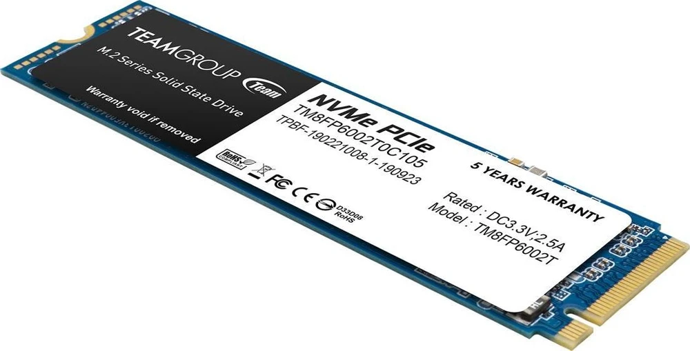 „Team Group MP33“ 2 TB, SSD – PCIe 3.0 x4, NVMe 1.3, M.2 2280