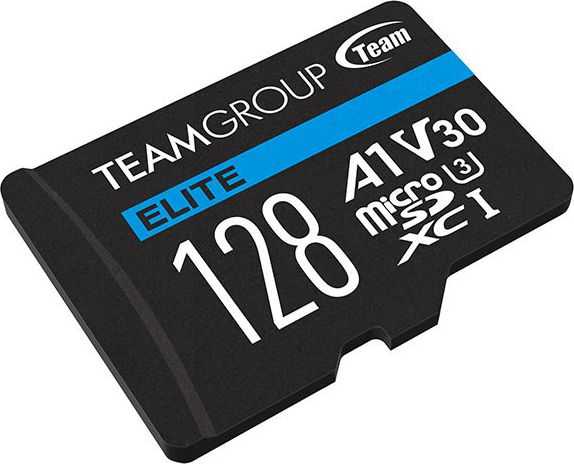 Atminties kortelė Team Group Karta TeamGroup Elite Micro SDXC 128 GB 10 klasės UHS-I/U3 A1 V30 (TEAUSDX128GIV30A103)