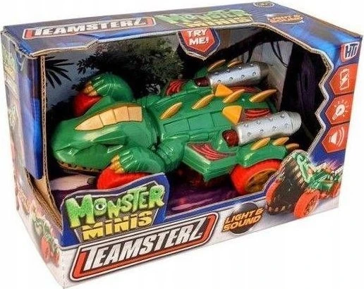 TEAMSTERZ Automobilis su šviesomis ir garsais „Mighty Machine dino car“, 12,5 cm