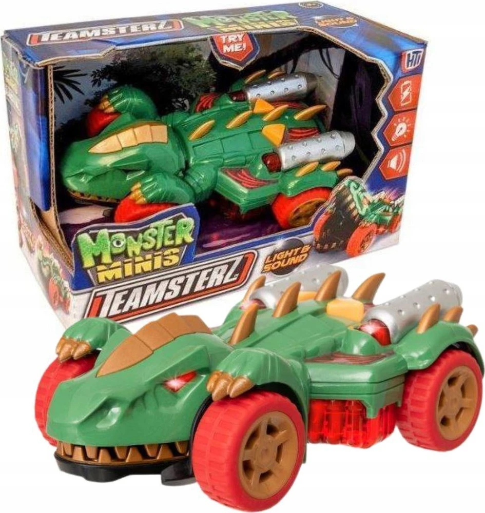 TEAMSTERZ Automobilis su šviesomis ir garsais „Mighty Machine dino car“, 12,5 cm