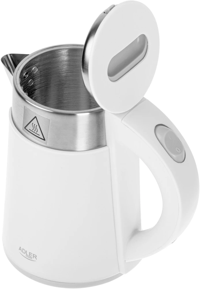 Adler | Virdulys | AD 1372 | Electric | 800 W | 0.6 L | Plastic/Nerūdijantis plienas | 360° rotational base | Baltas