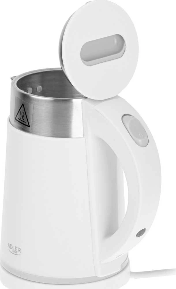 Adler | Virdulys | AD 1372 | Electric | 800 W | 0.6 L | Plastic/Nerūdijantis plienas | 360° rotational base | Baltas