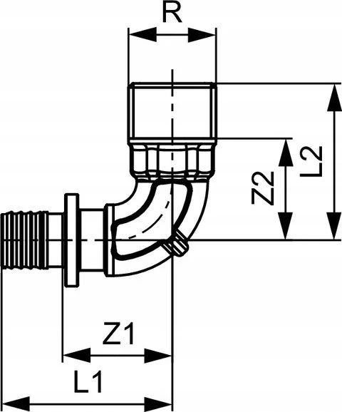 Tece kampinis perėjimo nipelis GZ 20x1/2'' žalvaris - 707520