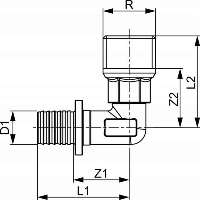 Tece kampinis perėjimo nipelis GZ 20x3/4'' žalvaris - 707501