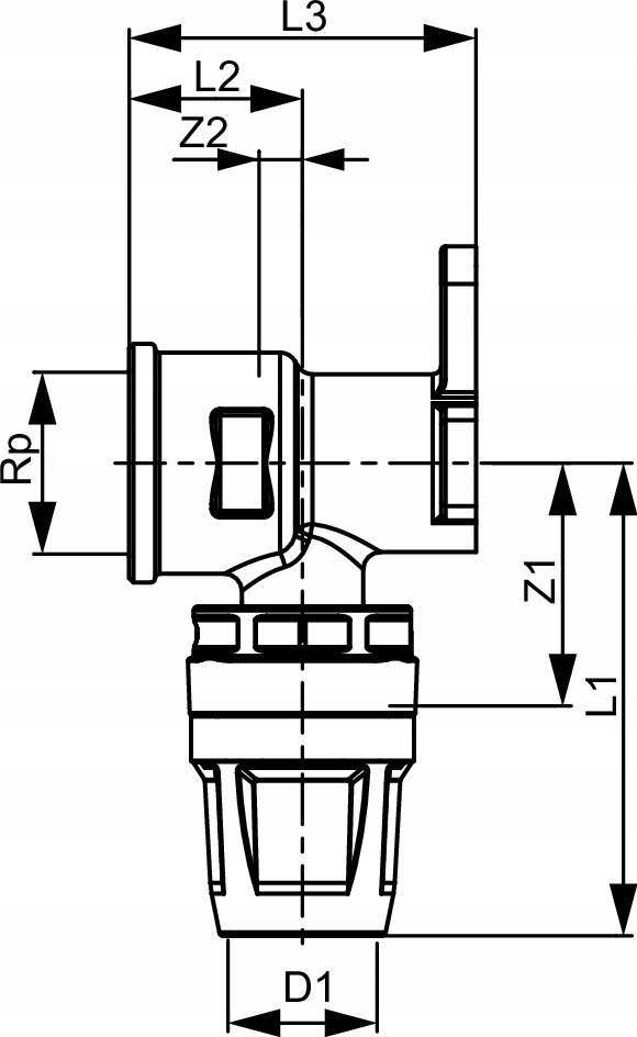 Tece TECElogo - kolano nacienne su mosišdzu standard 16 mm x 1/2'' GW - 8620002