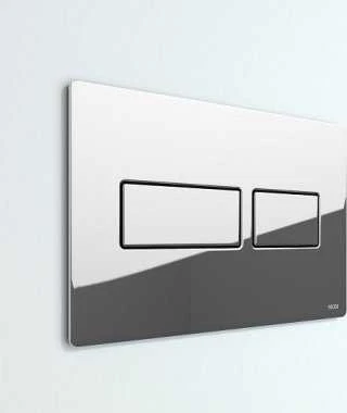 Tecesolid WC vandens nuleidimo plokštė chromuota. blizganti