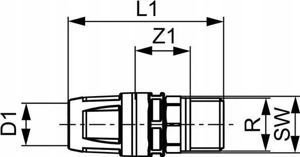 Tece žalvarinis perėjimo nipelis GZ 16mm x 1/2'' (8610102)
