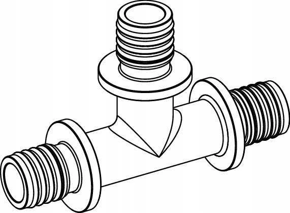 Tece Reducing Brass Tee 32 x 20 x 25mm (760518)