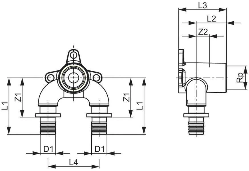 Tece TECEFLEX KOLONĖLĖ ĮŠ 20 X1/2GWX20 BRONZA