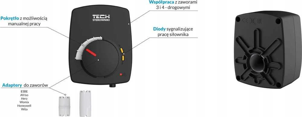 Tech Pavara su 3 taškų signalu 230V AC, sukimosi laikas 120s, su 1,5m juodu kabeliu