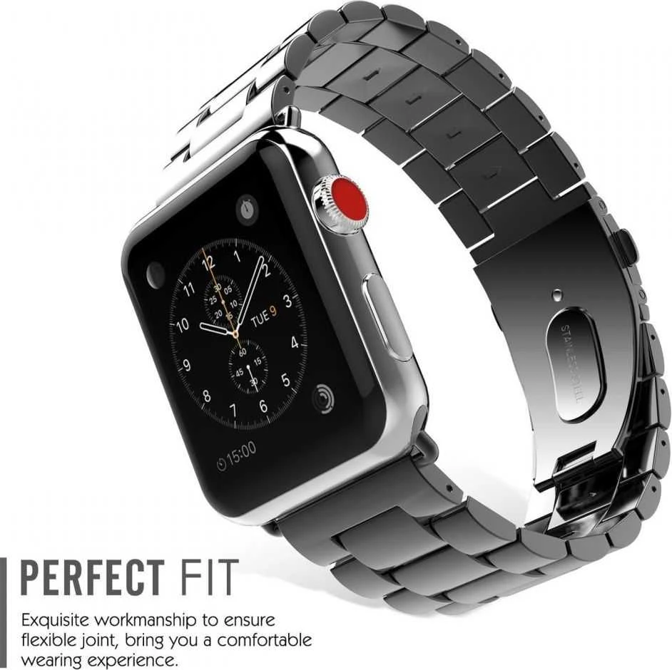 Apyrankė Apple Watch 4 / 5 / 6 / 7 / SE (42 / 44 / 45 mm) Tech-Protect Stainless juodos spalvos