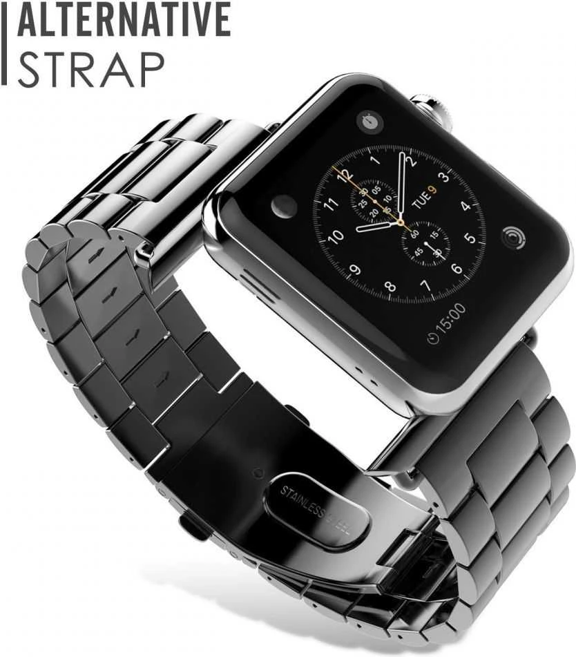 Apyrankė Apple Watch 4 / 5 / 6 / 7 / SE (42 / 44 / 45 mm) Tech-Protect Stainless juodos spalvos
