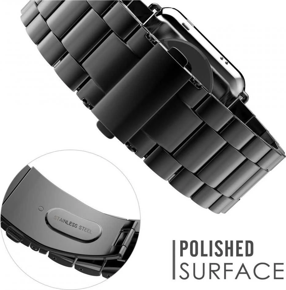 Apyrankė Apple Watch 4 / 5 / 6 / 7 / SE (42 / 44 / 45 mm) Tech-Protect Stainless juodos spalvos