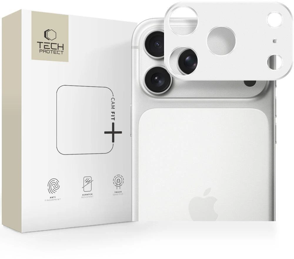 „Tech-Protect Camalloy Fit+“ kameros dėklas, skirtas „iPhone 17 Pro“ – „Sidabrinis“