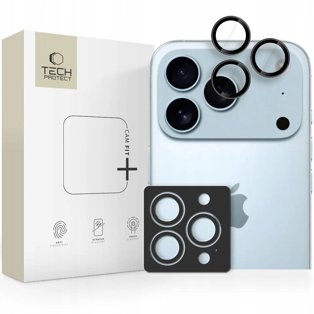 Tech-Protect Camring Fit+ kameros apsauga skirta Apple iPhone 14 Pro / Max / 15 Pro / Max / 16 Pro / Max / 17 Pro / Max – juodos spalvos