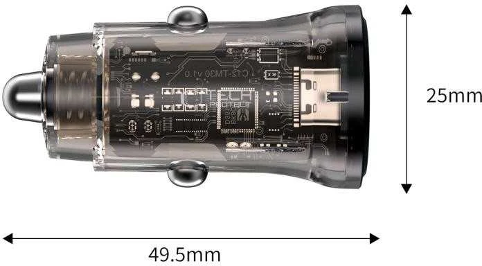 Tech-Protect CC01 45W 2 prievadų USB-A / USB-C automobilinis įkroviklis - Juodas