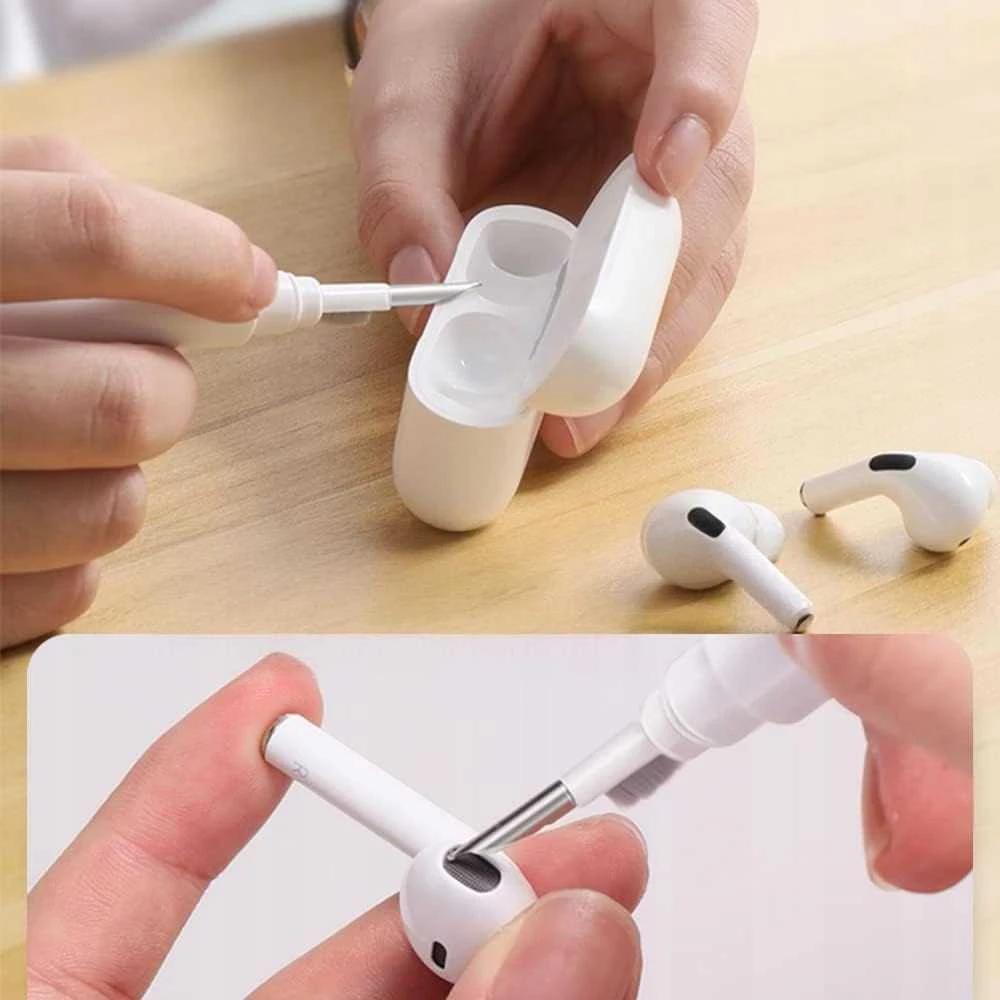 Valiklis „Tech-Protect CS02“ 3 viename ausinių valymo rinkinys – Baltas