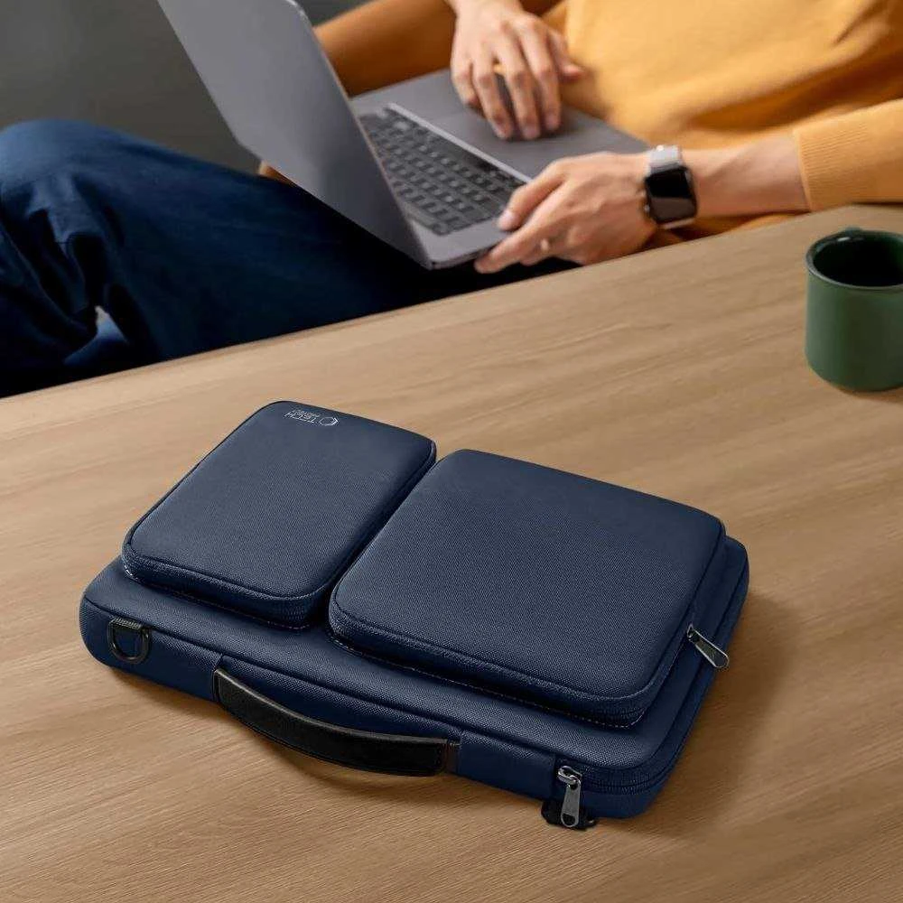 15-16 Tech-Protect Defender Bag Nešiojamas kompiuteris Bag - Mėlyna
