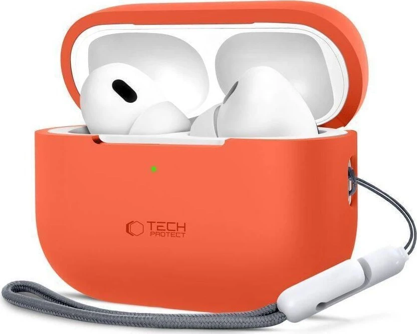 Apple AirPods Pro 1 / 2 Tech-Protect silikoninis Neon dėklas ausinėms oranžinės spalvos