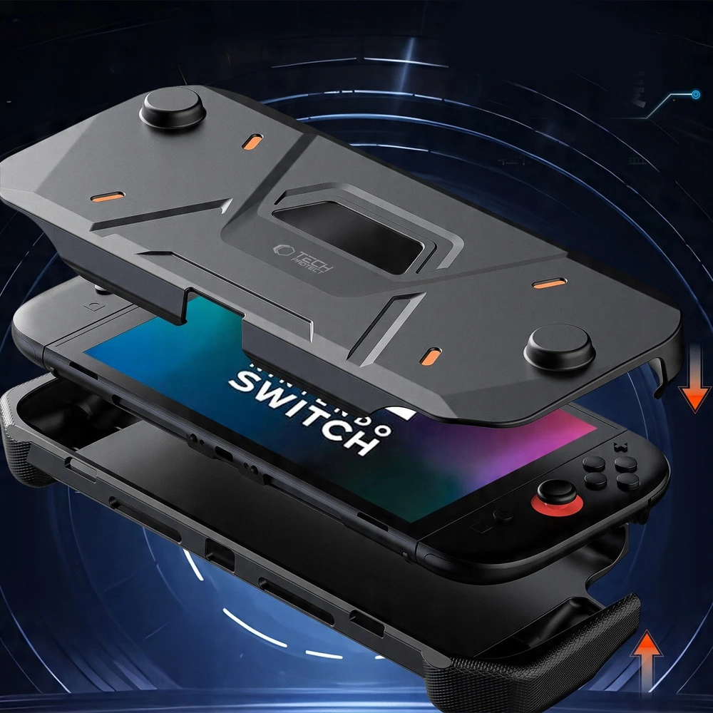 „Tech-Protect Carbonox“ dėklas, skirtas „Nintendo Switch 2“ – juodas