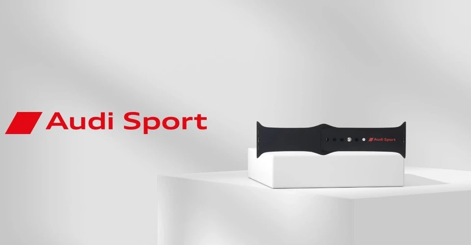 apyrankė Audi Sport Raudona Logo Silicone Watch apyrankė for Apple Watch 44/45/46/49mm juodos spalvos