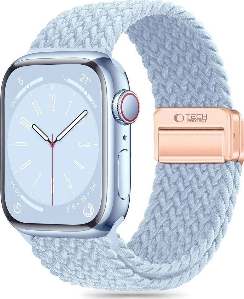 Apyrankė Apple Watch 3 / 4 / 5 / 6 / 7 / 8 / 9 / SE (38 / 40 / 41 mm) Tech-Protect Nylonmag Baby mėlynas