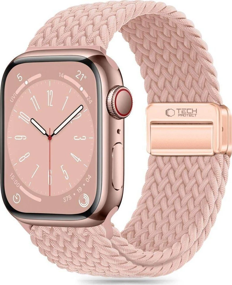Apyrankė Apple Watch 4 / 5 / 6 / 7 / 8 / 9 / SE / Ultra 1 / 2 (42 / 44 / 45 / 49 mm) Tech-Protect Nylonmag Dusty Rose rožinės spalvos