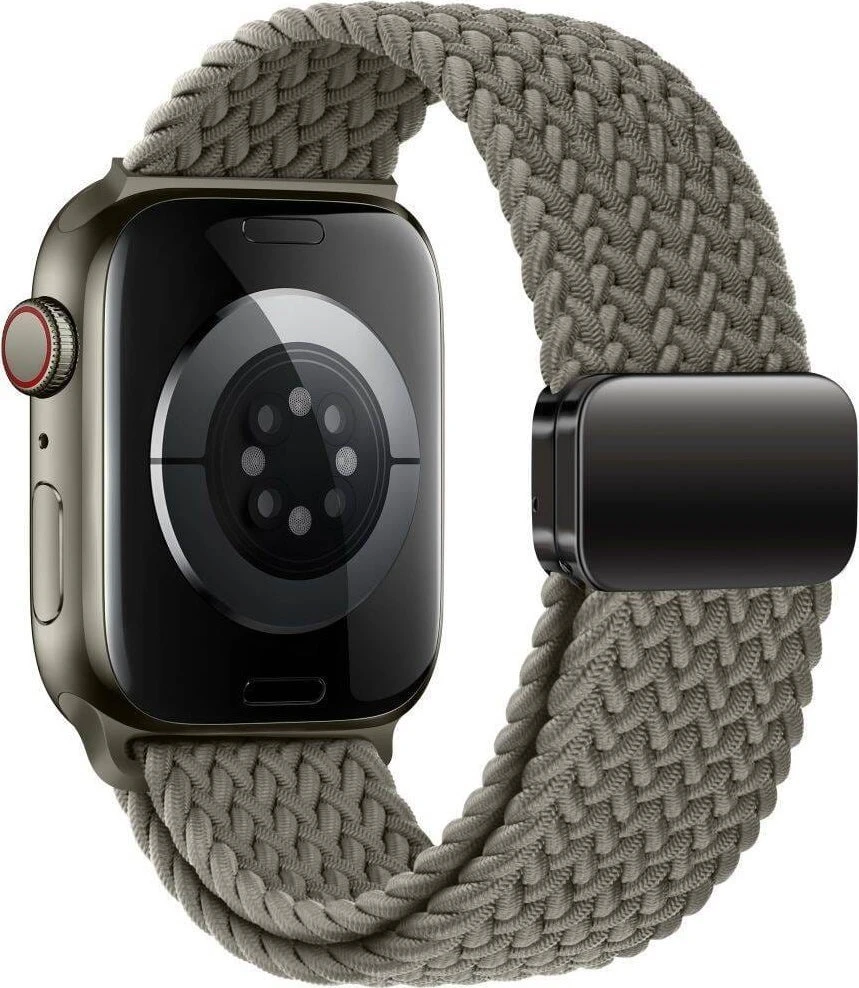 Apyrankė Apple Watch 4 / 5 / 6 / 7 / 8 / 9 / SE / Ultra 1 / 2 (42 / 44 / 45 / 49 mm) Tech-Protect Nylonmag Olive pilkos spalvos