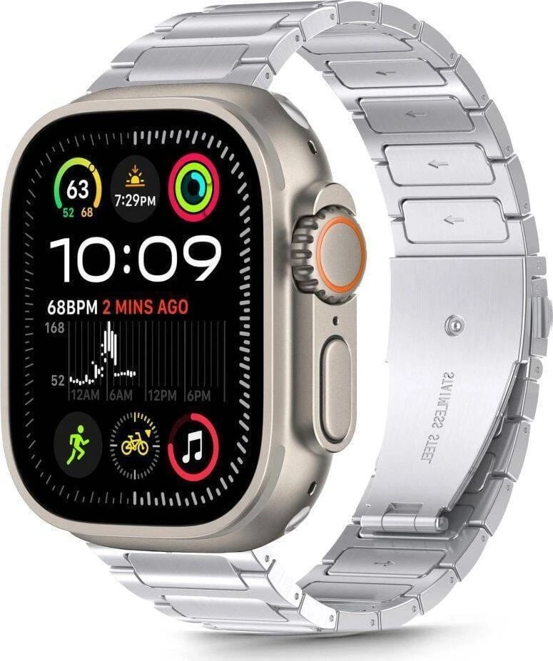 Apyrankė Apple Watch 6 / 7 / 8 / 9 / 10 / SE / Ultra 1 / 2 (44 / 45 / 46 / 49 mm) Tech-Protect Stainless Classic sidabrinis