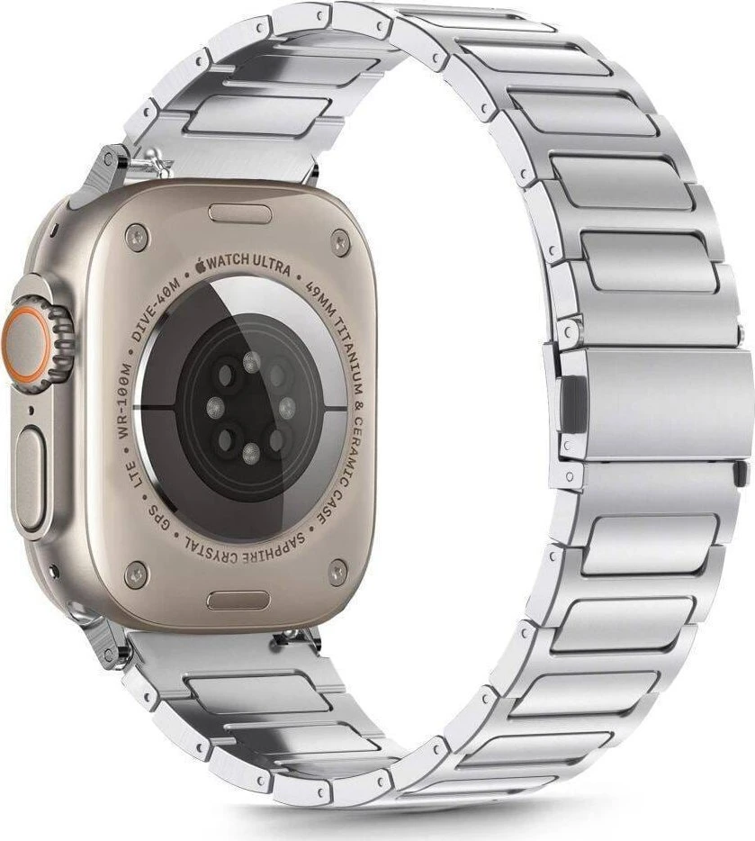 Apyrankė Apple Watch 6 / 7 / 8 / 9 / 10 / SE / Ultra 1 / 2 (44 / 45 / 46 / 49 mm) Tech-Protect Stainless Classic sidabrinis